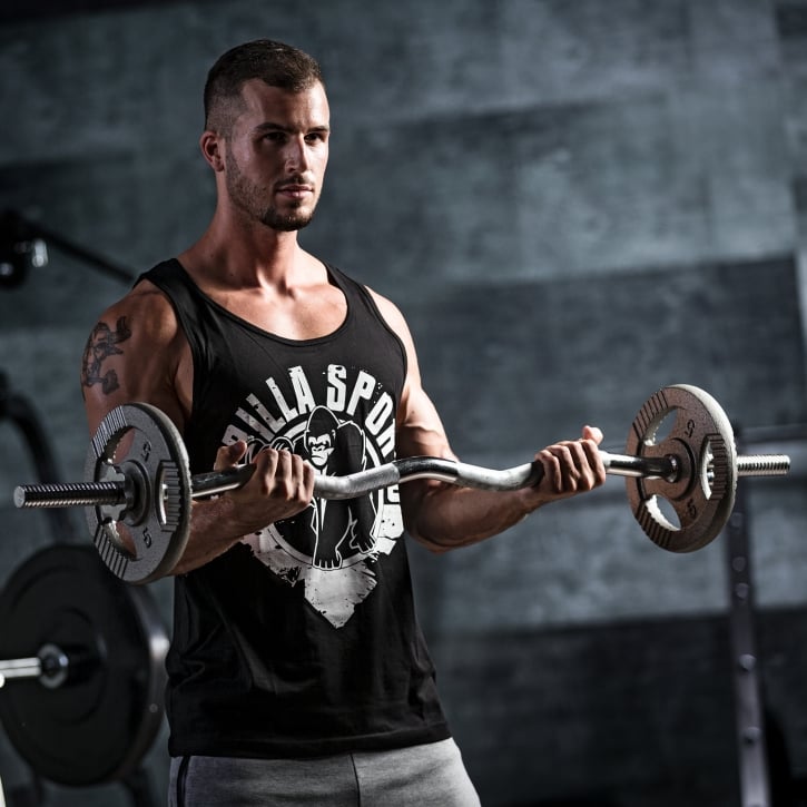 Curlstang TRIGRIP Støbejern 35 kg