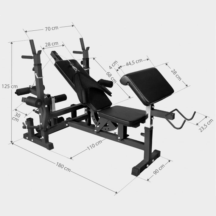 Multigym TRIGRIP 100 kg Vægtsæt, Lats og Gulv