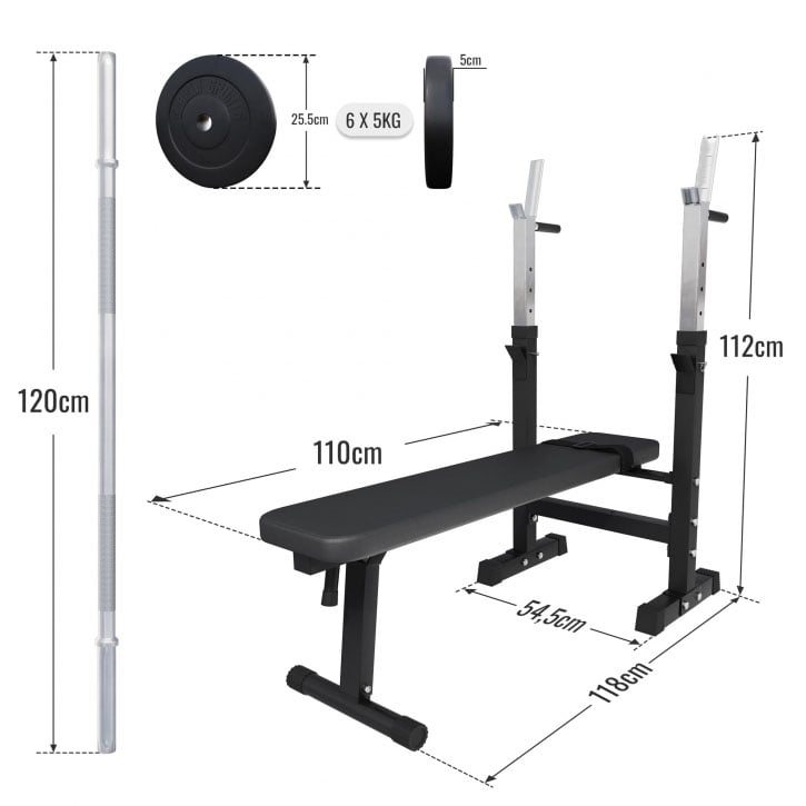Bænkpress BLACK Vægtstang 38 kg