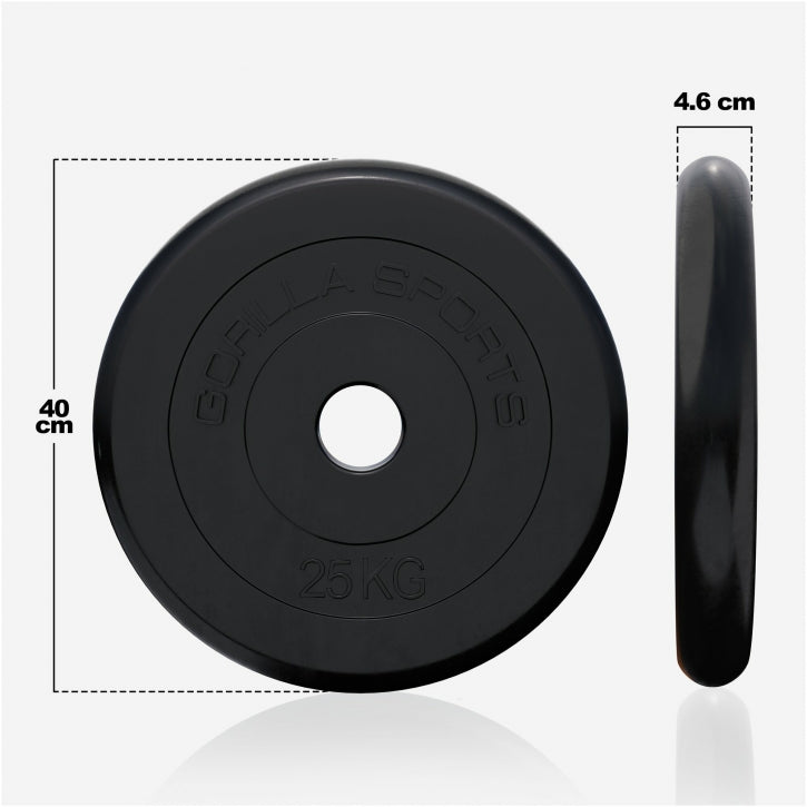 Vægtplader GUMMI Støbejern 1,25–25 kg