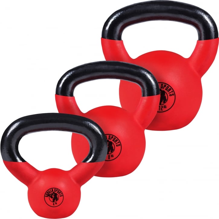 Kettlebellpakke VINYL 4 kg 8 kg 12 kg