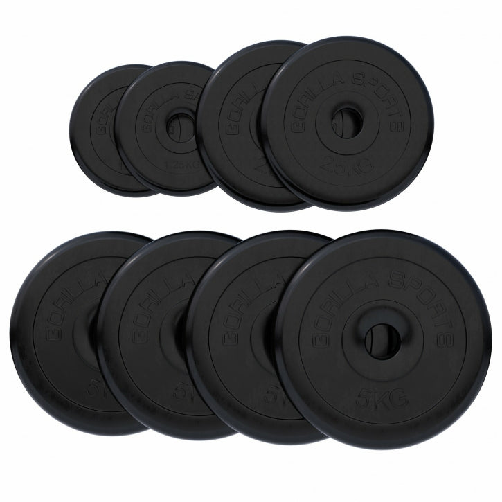 Vægtskiver GUMMI Støbejern 4x5 kg 2x2,5 kg 2x1,25 kg