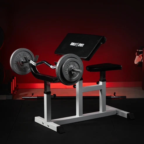 Biceps Curlbænk, Curlstang Og Vægte Total 25 Kg från Gorilla Sports