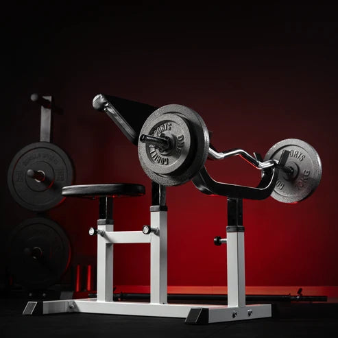 Biceps Curlbænk, Curlstang Og Vægte Total 25 Kg