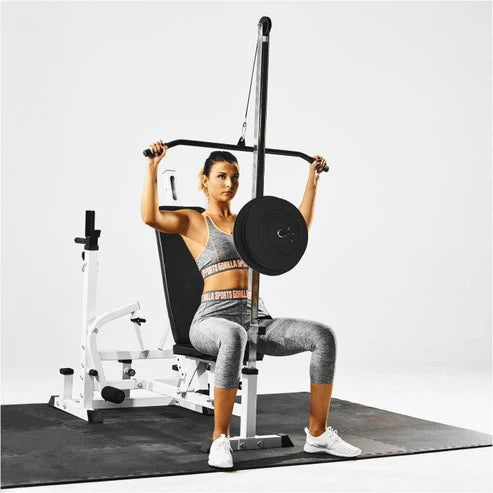 Multigym Basic WHITE 100 kg Vægtsæt, Lats Og Gulv från Gorilla Sports