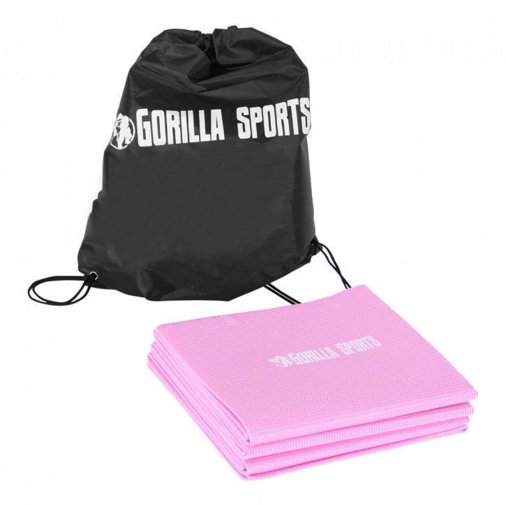 Yogamåtte Sammenfoldelig 173x61 cm Grå Lyserød