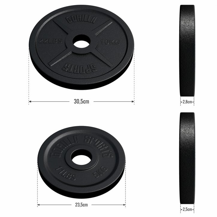 Vægtskiver OLYMPIA 51 mm 2x5 kg 2x10 kg