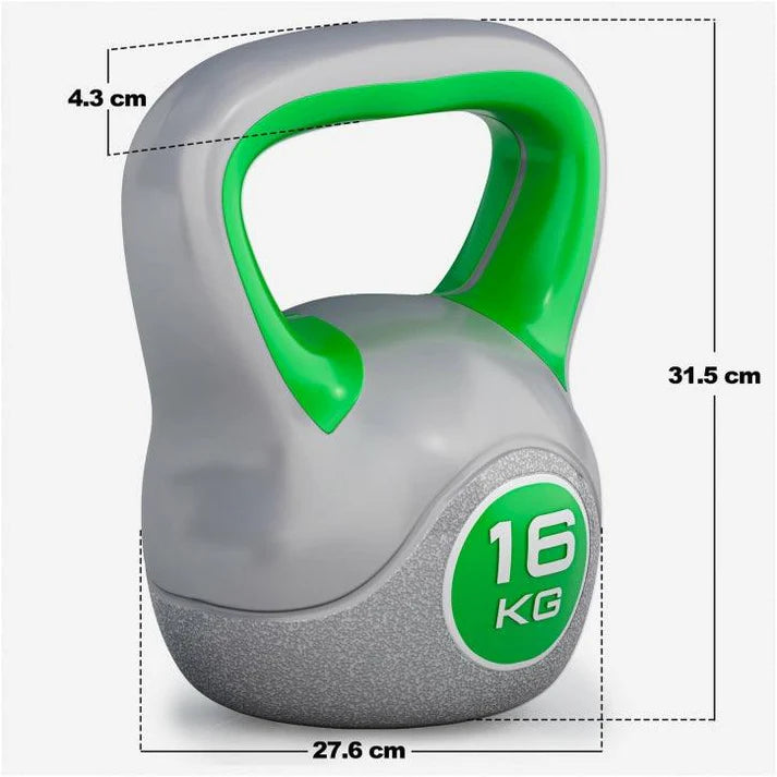16kG Kettlebell från Gorilla Sports med mått