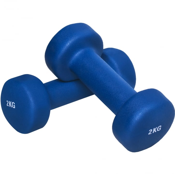 2kg neoprenhantel från gorilla sports - blå
