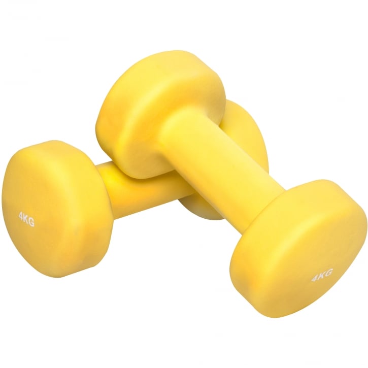 4kg neoprenhantel från gorilla sports - gul
