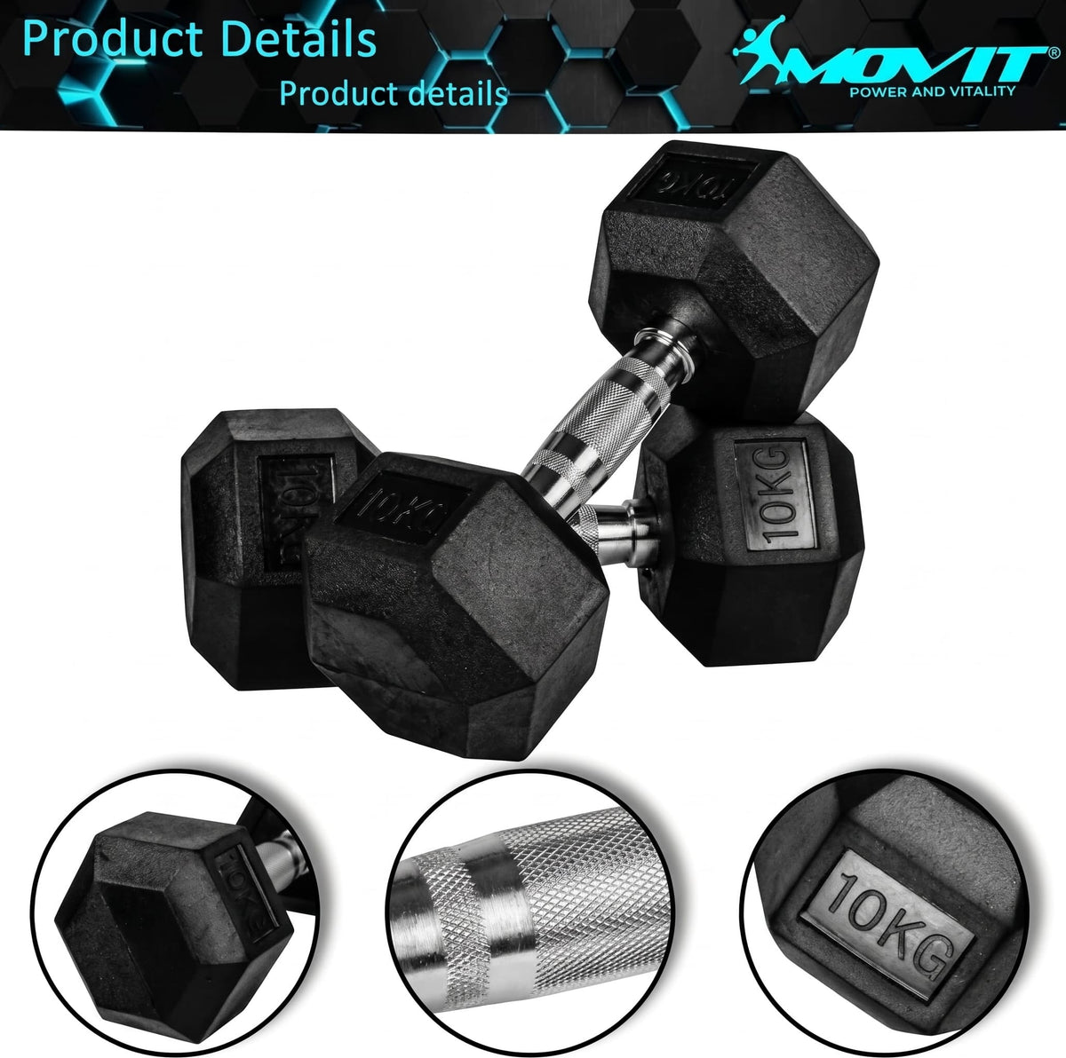 Håndvægte Hexagon Movit 2-30 kg från Gorilla Sports