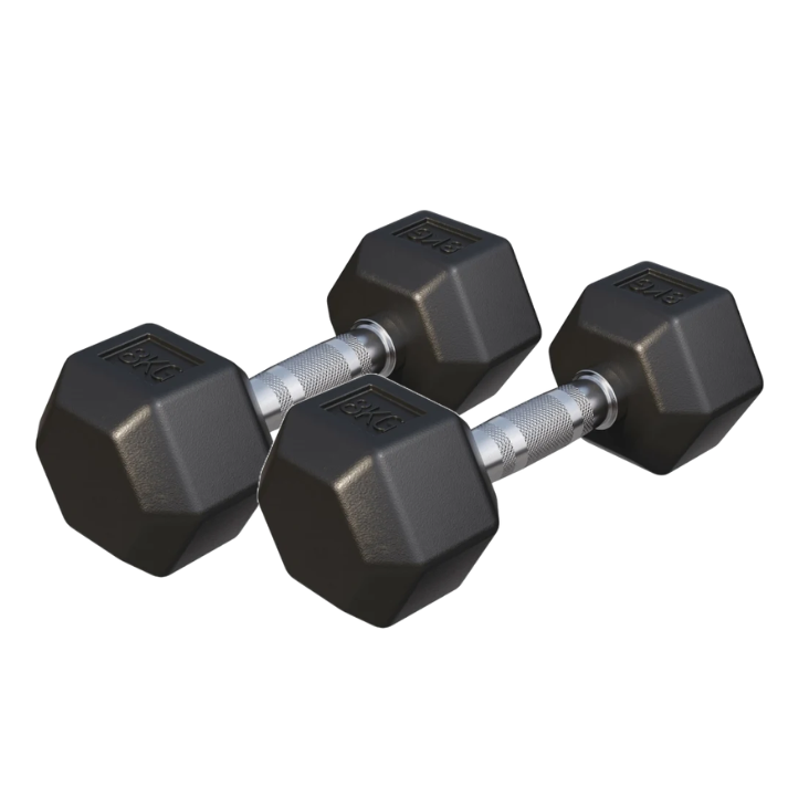 Hexagon-håndvægte PREMIUM 2x8 kg från Gorilla Sports