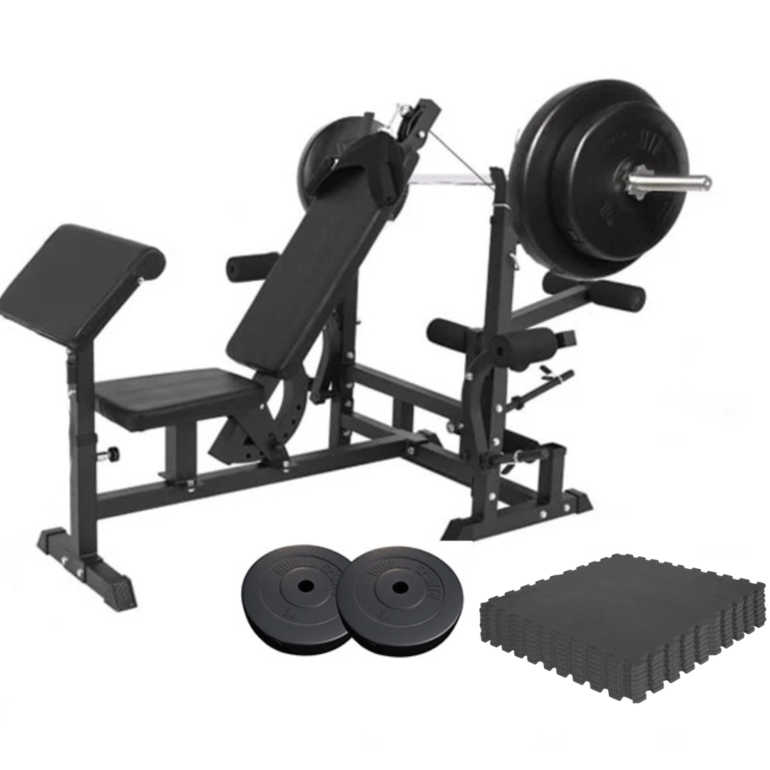 Multigympakke BASIC Sort/Hvid 60kg Med Gymgulv