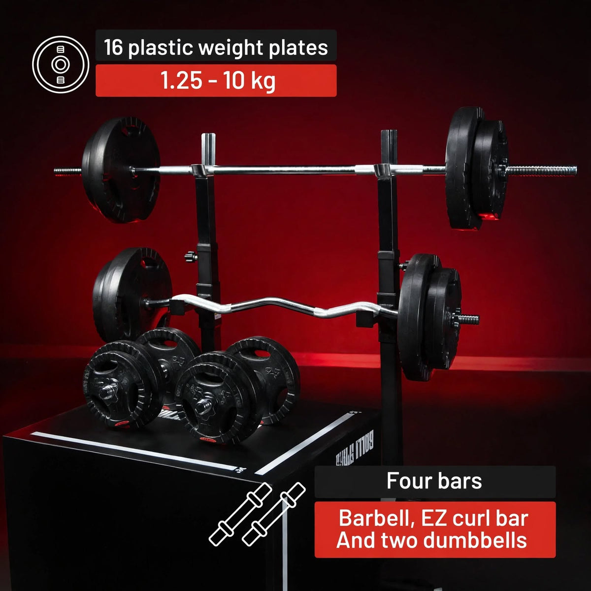 Vægtstang Curlstang Håndvægte TRIGRIP Grip Pro 100 Kg från Gorilla Sports