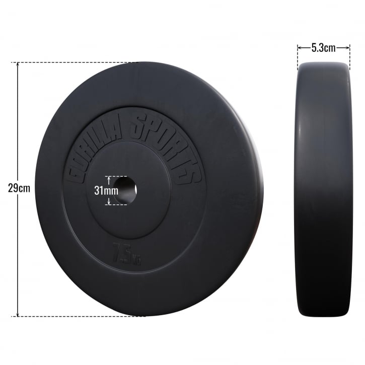 Svartviktskiva i cement 7,5kg med mått