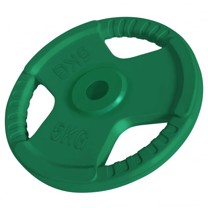 TRIGRIP viktskiva i järn med håldiameter 30mm - grön - 5kg