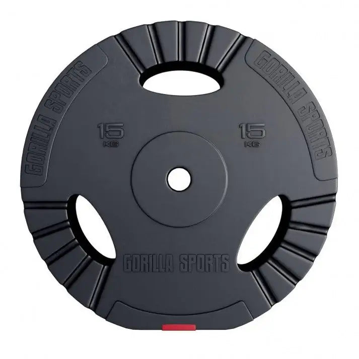 Viktskiva i cement med 30mm håldiameter , trigrip grepp - 15kg