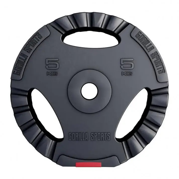 Viktskiva i cement med 30mm håldiameter , trigrip grepp - 5kg