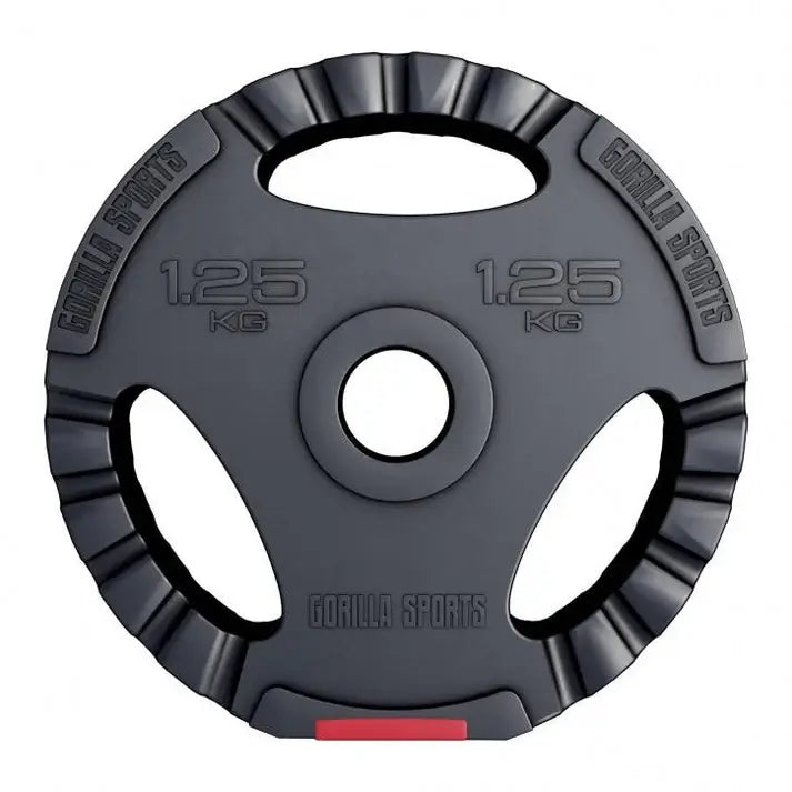 Viktskiva i cement med 50mm håldiameter , trigrip grepp - 1,25kg