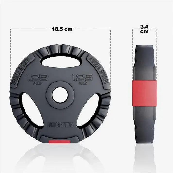 Viktskiva i cement med 50mm håldiameter , trigrip grepp - 1,25kg med mått