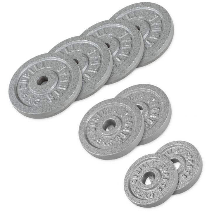 Vægtskiver IRON Silver 4x5 kg 2x2,5 kg 2x1,25 kg