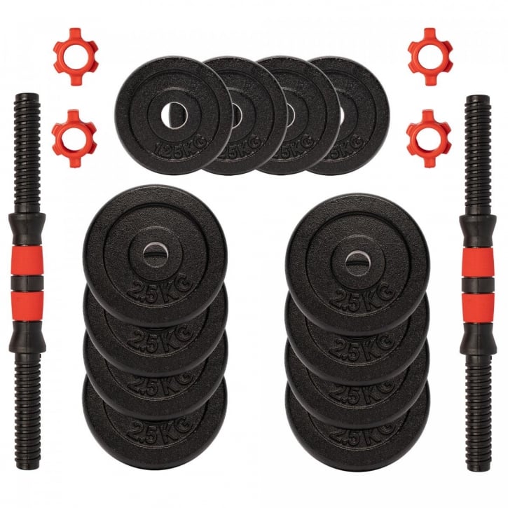 Håndvægte 25 mm Støbejern 2x7,5 kg 2x12,5 kg