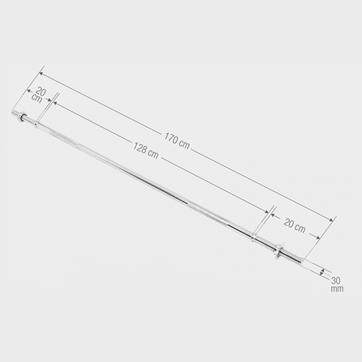 Vægtstang 170 cm Skruelås 30 mm