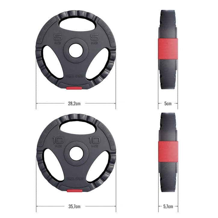 Vægtskiver PRO 51 mm Trigrip 2X5-2X10 kg