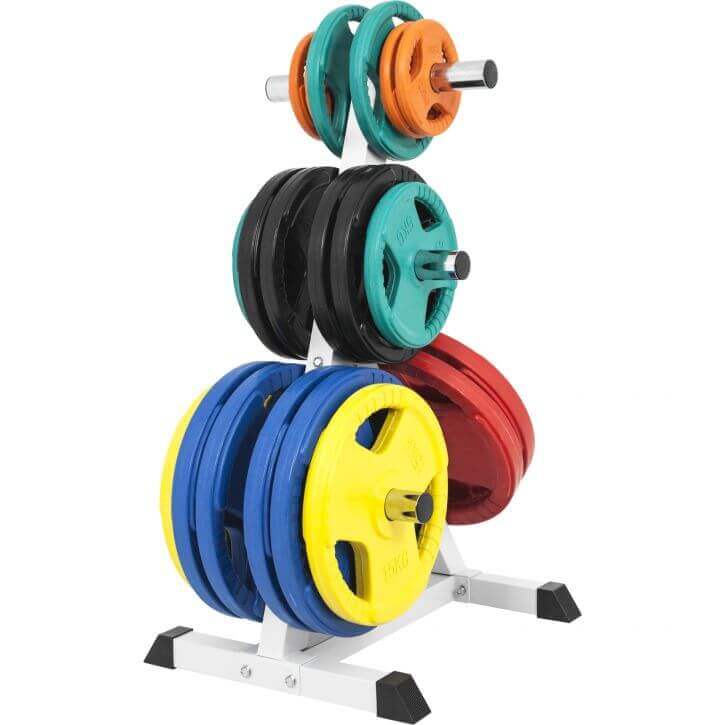 Vægtskivestativ Hvid Sort 7 Arme 50 mm från Gorilla Sports