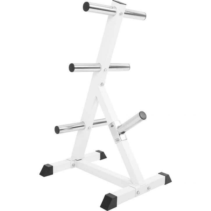 Vægtskivestativ Hvid Sort 7 Arme 50 mm