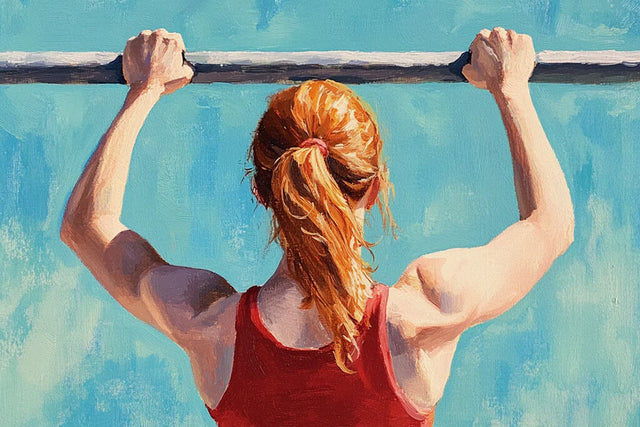 Kvinna som tränar pull ups