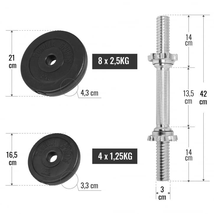 Vægtstang Håndvægte BASIC 100 KG