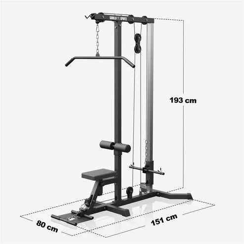 Træktorn Lat Pull Down Sort från Gorilla Sports