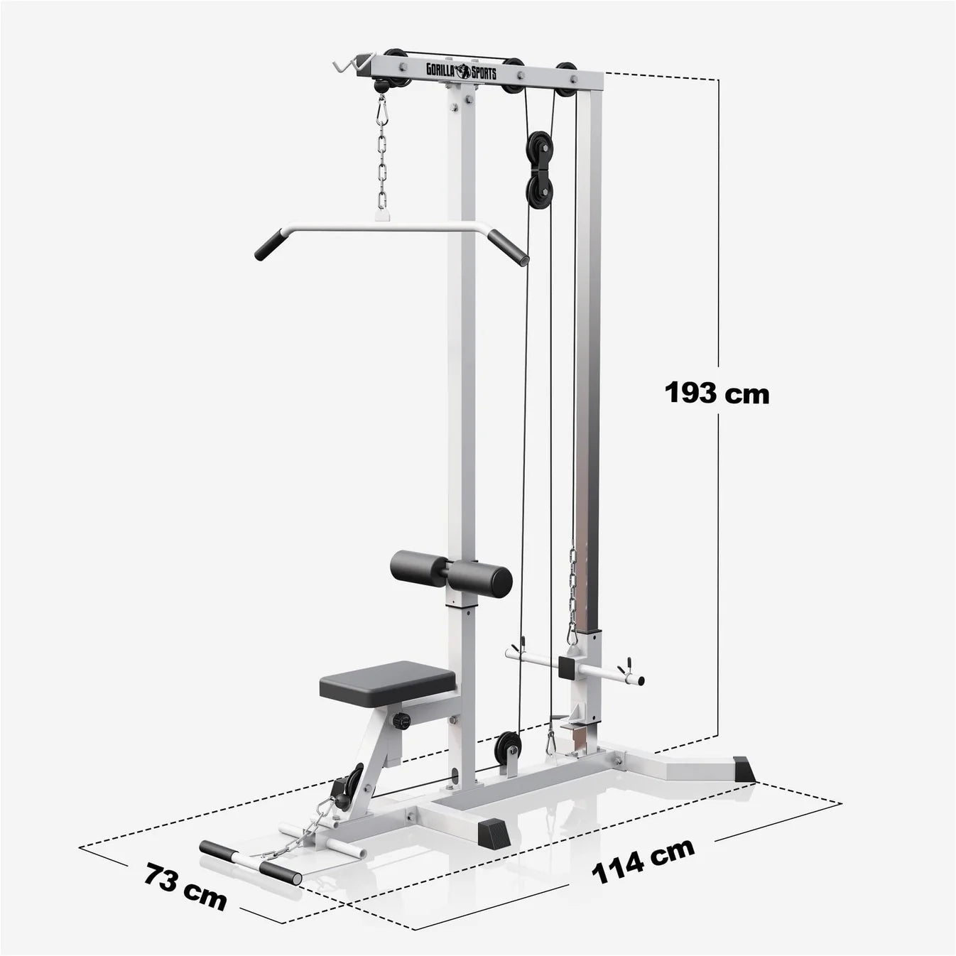 Træktorn Lat Pull Down Hvid från Gorilla Sports