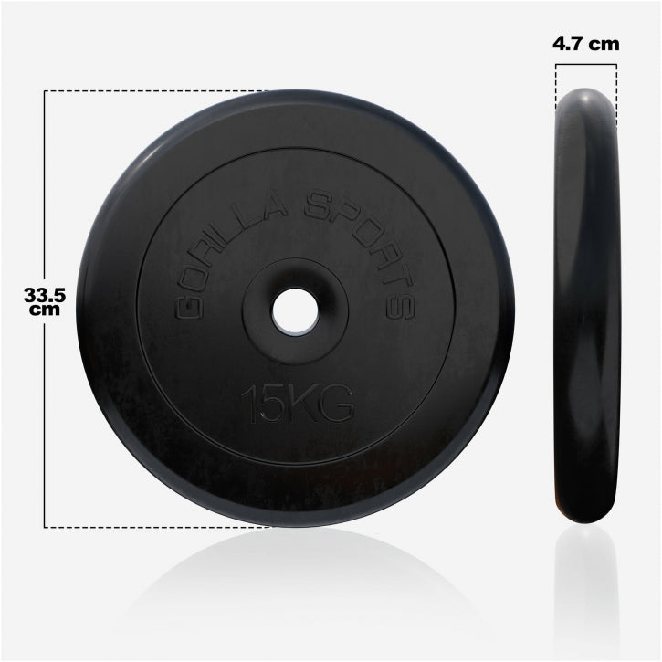 Vægtskiver GUMMI Støbejern 2x15 kg