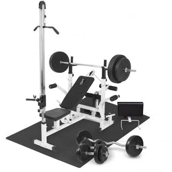 Multigym Basic WHITE 100 kg Vægtsæt, Lats Og Gulv