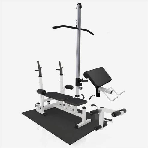 Multigym Basic WHITE 100 kg Vægtsæt, Lats Og Gulv från Gorilla Sports