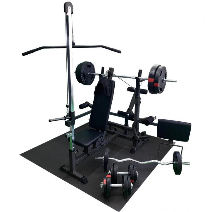 Multigym TRIGRIP 100 kg Vægtsæt, Lats og Gulv