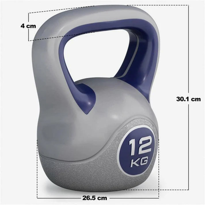 12kG Kettlebell från Gorilla Sports med mått