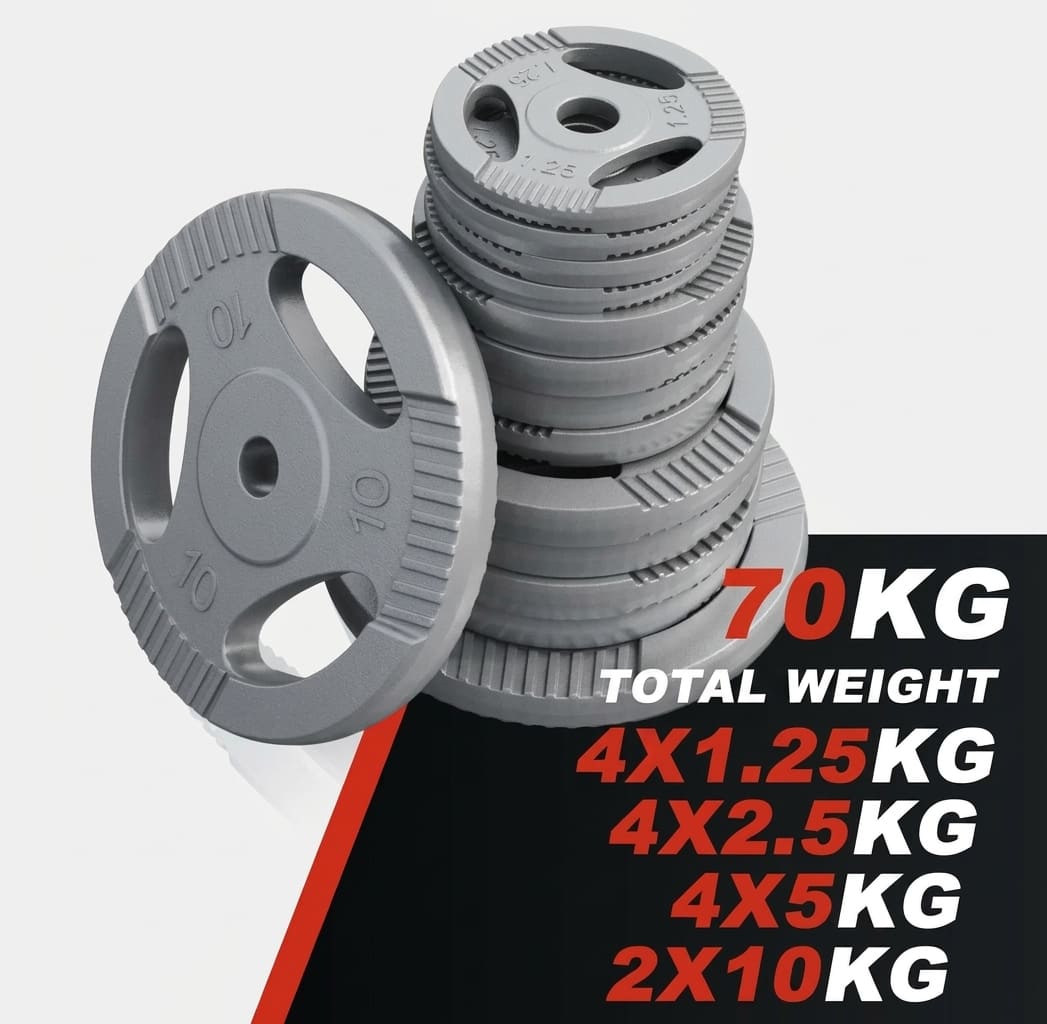 Curlstang Håndvægte TRIGRIP Støbejern 70 kg