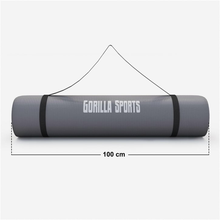 Hoprullad träningsmatta grå från gorillas sports