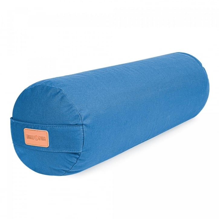 Mörkblå yoga bolster från gorilla sports bild från sidan