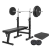 Bænkpres SORT/HVID Vægtstang 60kg Med Gym Gulv