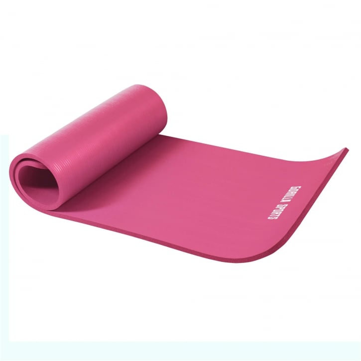 Rosa träningsmatta från gorilla sports stor med logga