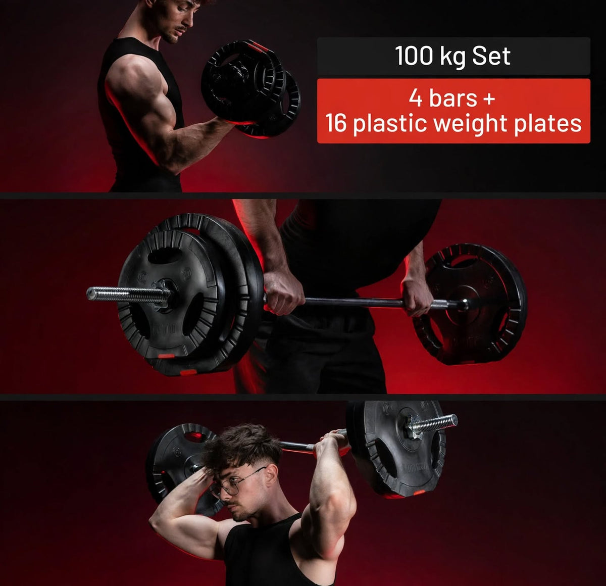  Vægtstang Curlstang Håndvægte TRIGRIP Grip Pro 100 Kg från Gorilla Sports