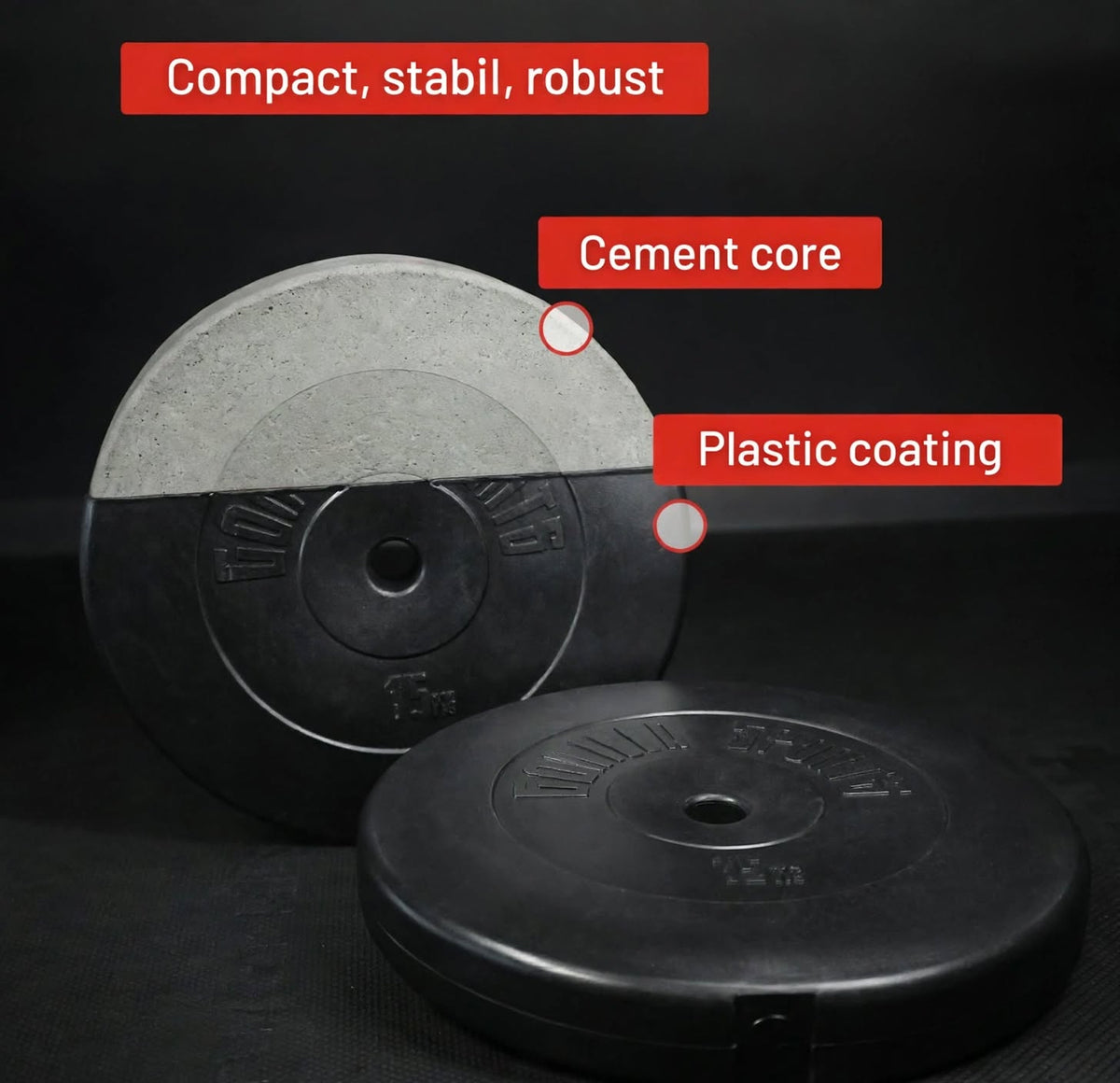 Vægtskiver BASIC 31 Mm Cement 1,25 Kg-15 kg från Gorilla Sports