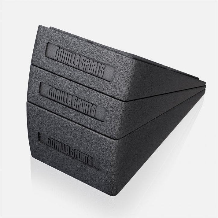 Squat wedge , benböj benstöd - gorilla sports - 3 nivåer - med logga