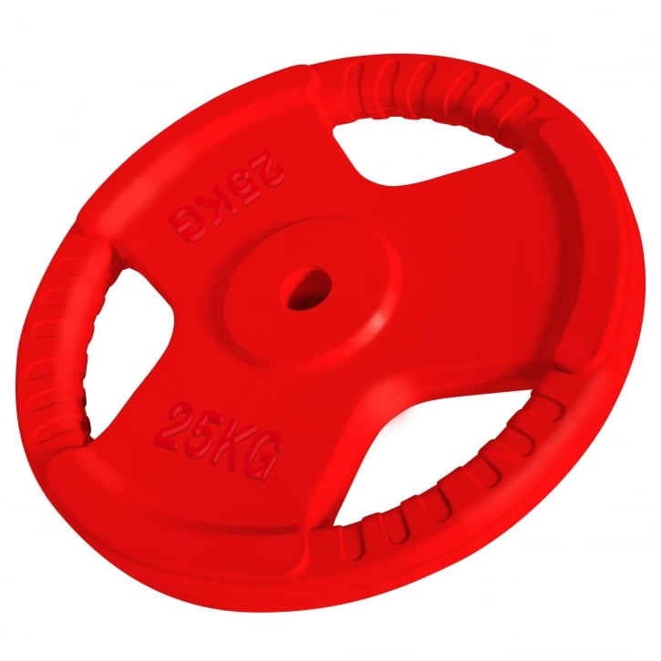 TRIGRIP viktskiva i järn med håldiameter 30mm - röd - 25kg