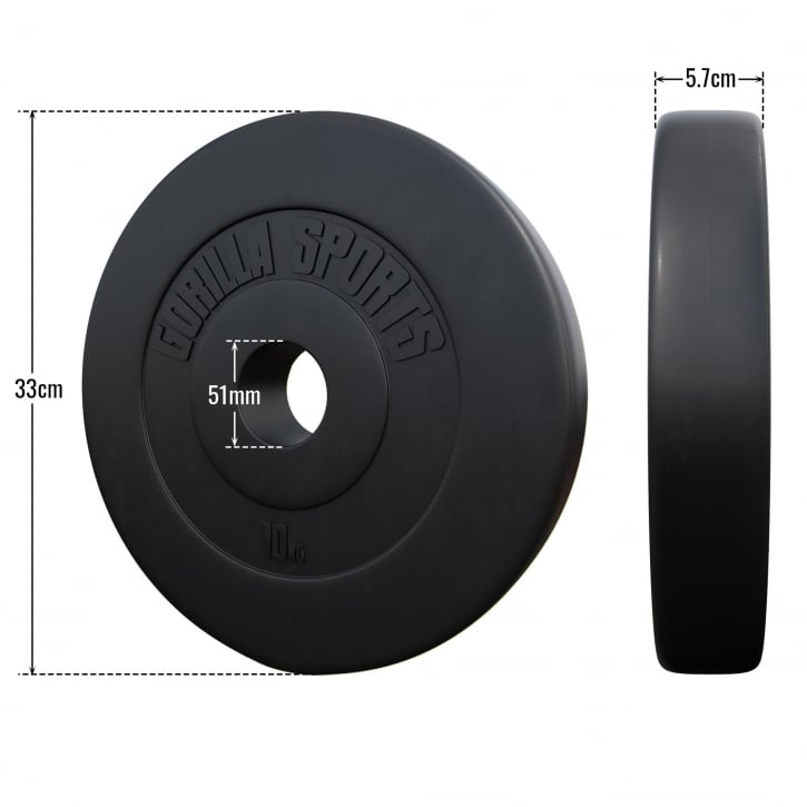 Viktskiva i cement från Gorilla Sports - 10kg  - Med mått