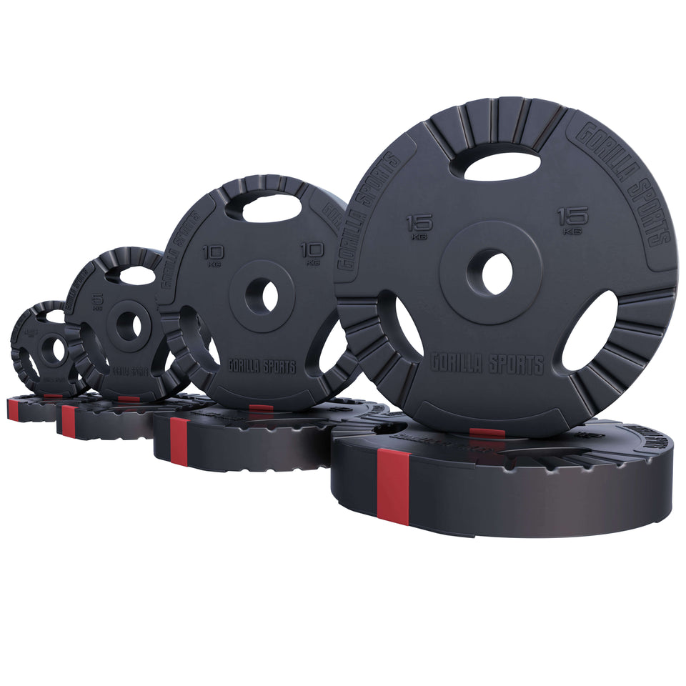 Viktskivor med TRIGRIP grepp i cement, 50mm håldiameter
